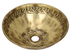 Runde Luxus Jugendstil Waschbecken Schale Antik Gelbgold
