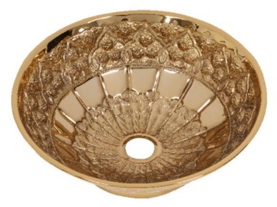 Runde Luxus Jugendstil Waschbecken Schale Rosegold