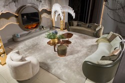 Gebogenes Luxus Wohnzimmer Sofa Grün Dunkelgrün