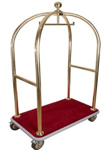 Casa Padrino chariot de luxe or / rouge 105 x 65 x H. 193 cm - Accessoires Hôtel - Accessoires de Luxe