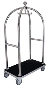 Casa Padrino chariot de luxe argent / noir 105 x 65 x H. 193 cm - Accessoires Hôtel - Accessoires de Luxe