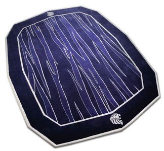 Alfombra de lana de lujo púrpura negro blanco