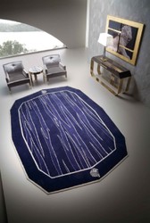 Tappeto di lusso in lana viola nero bianco