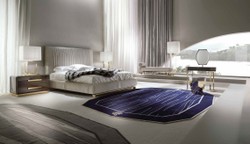 Tappeto di lusso in lana viola nero bianco
