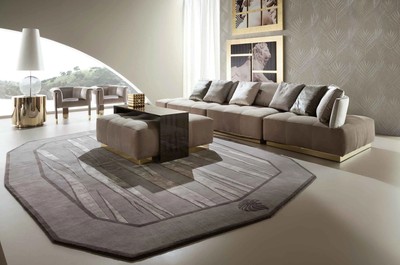 Casa Padrino Luxus Wollteppich Grau / Schwarz - Verschiedene Größen - Handgetufteter Woll Teppich - Wohnzimmer Teppich - Schlafzimmer Teppich - Luxus Kollektion