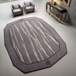 Alfombra de lana de lujo gris negro