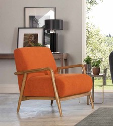 Luxury living room hotel armchair orange brown
