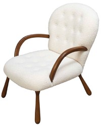 Luxury living room hotel armchair white dark brown