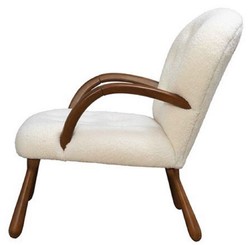 Luxury living room hotel armchair white dark brown