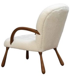 Luxury living room hotel armchair white dark brown