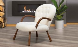 Luxury living room hotel armchair white dark brown