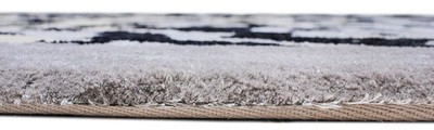 Casa Padrino Luxus Teppich mit Leoparden Design Grau / Creme / Schwarz 160 x 230 cm - Rechteckiger Wohnzimmer Teppich - Moderner Schlafzimmer Teppich - Luxus Interior - Luxus Qualität