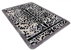 Tappeto rettangolare di lusso leopardato grigio crema nero