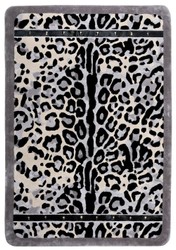 Tappeto rettangolare di lusso leopardato grigio crema nero