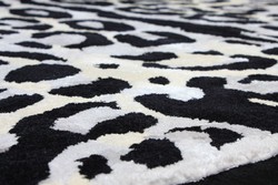 Tappeto rettangolare di lusso leopardato grigio crema nero