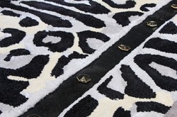 Tappeto rettangolare di lusso leopardato grigio crema nero