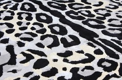 Tappeto rettangolare di lusso leopardato grigio crema nero