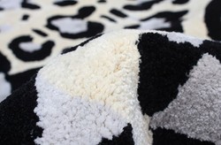Tappeto rettangolare di lusso leopardato grigio crema nero