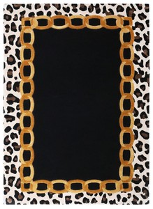 Alfombra de lujo rectangular con diseño de leopardo multicolor