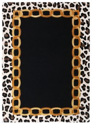 Alfombra de lujo rectangular con diseño de leopardo multicolor