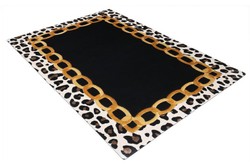 Alfombra de lujo rectangular con diseño de leopardo multicolor