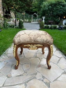 Pompöös by Casa Padrino Luxus Barock Sitzhocker Braun / Gold - Pompööser Barock Hocker designed by Harald Glööckler - Pompööse Barock Möbel