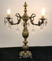 Prunkvolle Luxus Barock Tischleuchte Schreibtischleuchte Antik Gold
