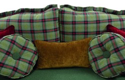 Divano a 2 posti in stile vintage di lusso verde rosso marrone scuro