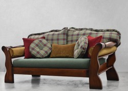 Divano a 2 posti in stile vintage di lusso verde rosso marrone scuro