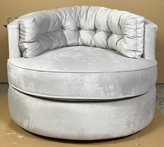 Casa Padrino luxury swivel armchair silver 90 x 86 x H. 72 cm - Living room armchair with elegant velvet fabric - Living room furniture - Luxury furniture