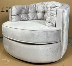 Luxus Wohnzimmer Sessel Drehsessel Silber