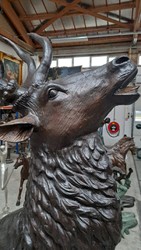 Casa Padrino escultura decorativa de bronce de lujo ciervo A. 248 cm - Enorme escultura de bronce - Figura animal tamaño natural - Figura de ciervo XXL - Escultura de jardín XXL