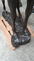 Casa Padrino escultura decorativa de bronce de lujo ciervo A. 248 cm - Enorme escultura de bronce - Figura animal tamaño natural - Figura de ciervo XXL - Escultura de jardín XXL