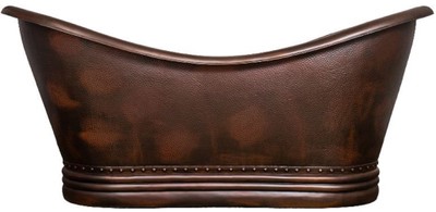 Baignoire autoportante en cuivre rétro Art Nouveau de luxe bronze
