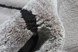 Tappeto rettangolare di lusso per soggiorno per camera da letto grigio nero
