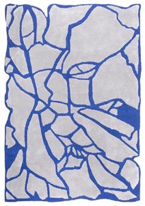 Alfombra rectangular de lujo de salón de dormitorio gris azul