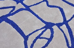 Rechteckiger Luxus Wohnzimmer Schlafzimmer Teppich Grau Blau