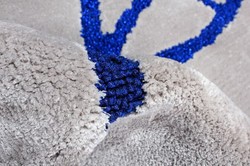 Rechteckiger Luxus Wohnzimmer Schlafzimmer Teppich Grau Blau