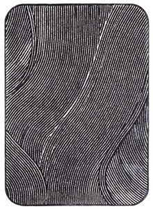 Alfombra rectangular de lujo de salón de dormitorio gris negro