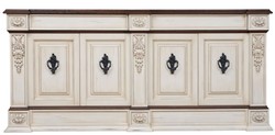 Credenza in legno massello in stile vintage di lusso crema antico marrone scuro nero