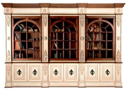 Luxus Vintage Stil Massivholz Bücherschrank Antik Creme Dunkelbraun Schwarz