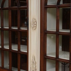 Luxus Vintage Stil Massivholz Bücherschrank Antik Creme Dunkelbraun Schwarz