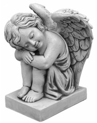Art Nouveau Garden Decoration Sculpture Angel Gray