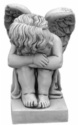 Art Nouveau Garden Decoration Sculpture Angel Gray