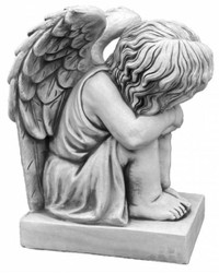 Art Nouveau Garden Decoration Sculpture Angel Gray