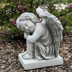 Art Nouveau Garden Decoration Sculpture Angel Gray