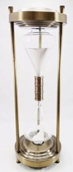 Casa Padrino luxury decorative hourglass brass / white Ø 21 x H. 61 cm - Desk decoration - Living room decoration - Luxury decoration - Decorative accessories