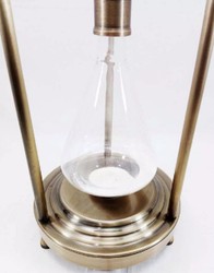 Casa Padrino luxury decorative hourglass brass / white Ø 21 x H. 61 cm - Desk decoration - Living room decoration - Luxury decoration - Decorative accessories