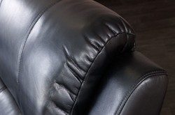 Casa Padrino faux leather 3 seater cinema armchair black 295 x 95-165 x H. 78-101 cm - Living room TV armchair with cup holder and storage compartment - Faux leather living room furniture