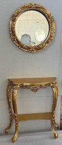 Luxus Barock Spiegelkonsole Gold